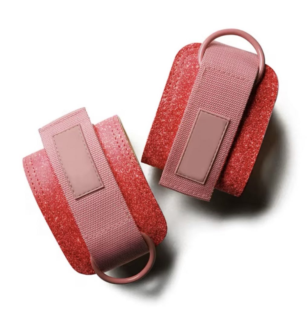 Red ankle straps.